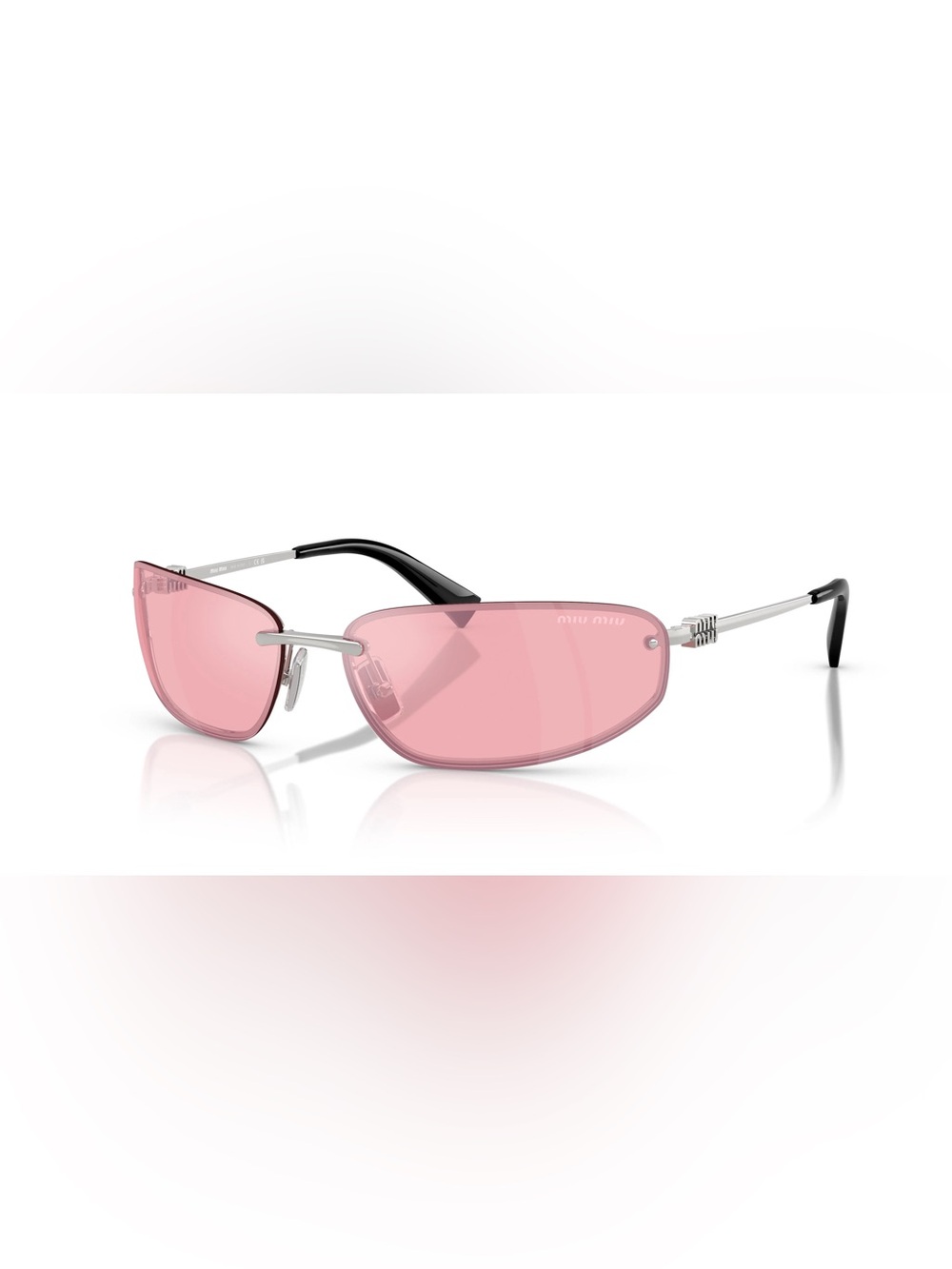 Like New! Miu Miu Pink Rimless Cat-Eye Sunglasses